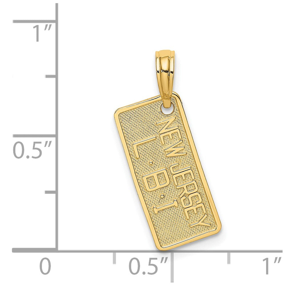 14K Gelbgold New Trikot-lbi (long Beach Island) License Platte Charm