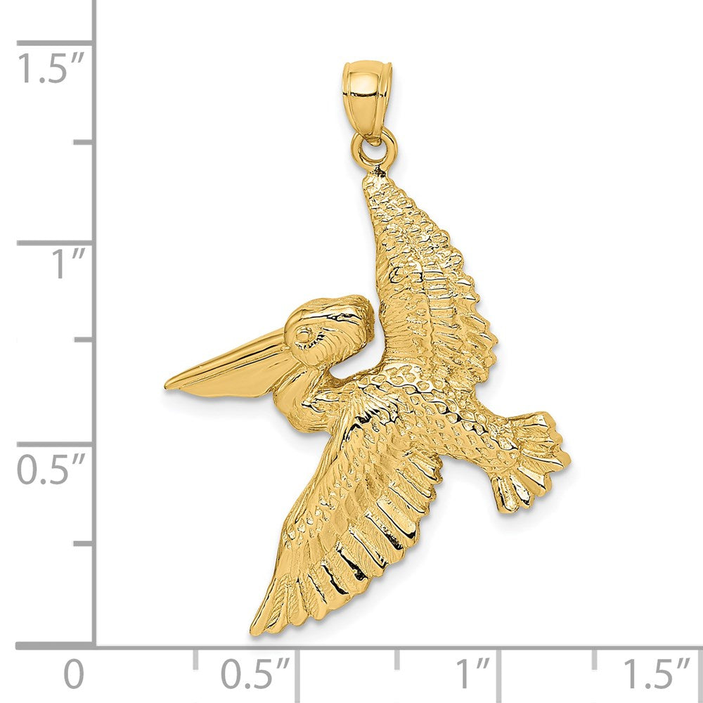 14K Gelbgold Fliegender-Pelikan-Charm