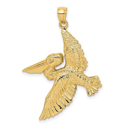 14K Gelbgold Fliegender-Pelikan-Charm