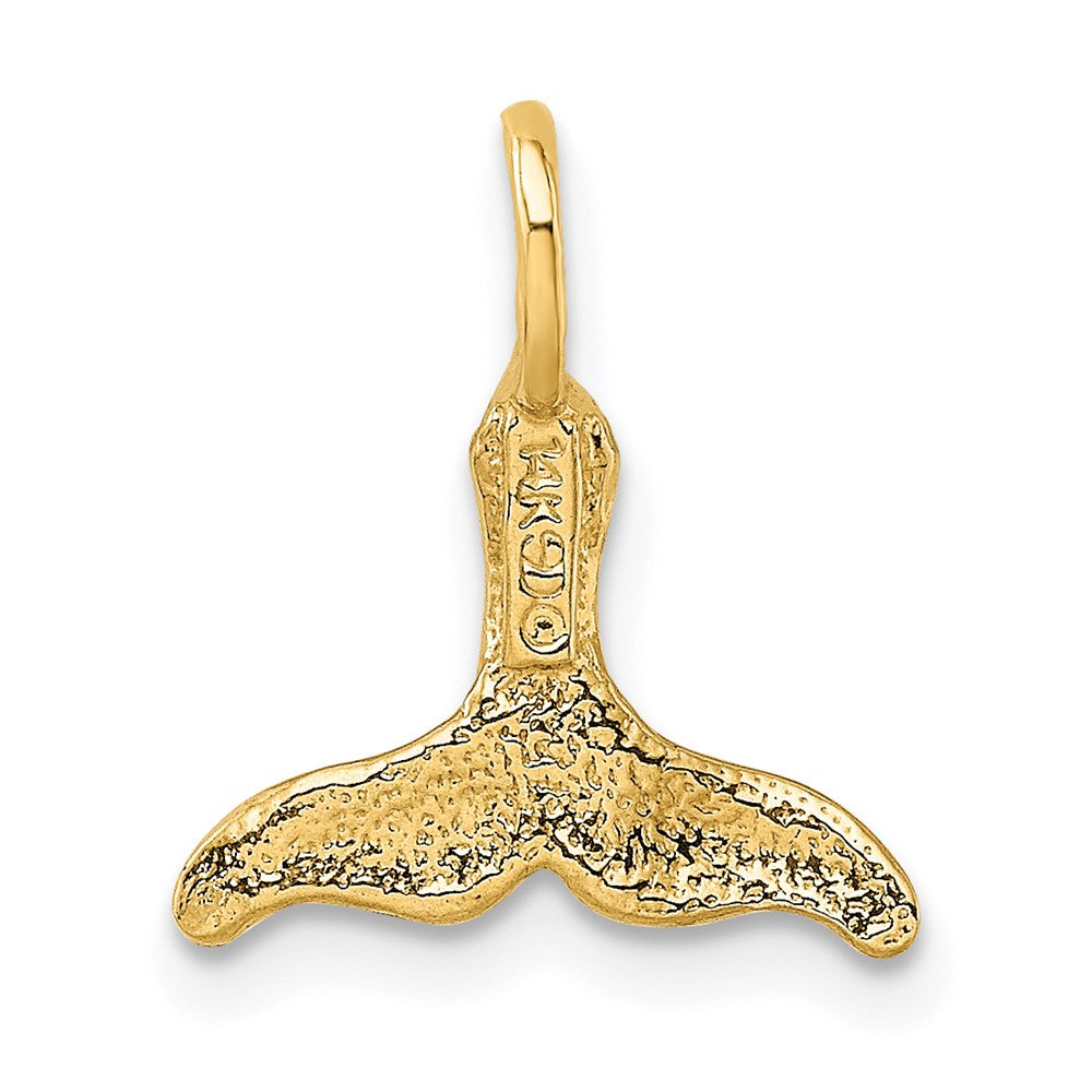 14K Gelbgold Poliert Mini Wal Schwanz Charm