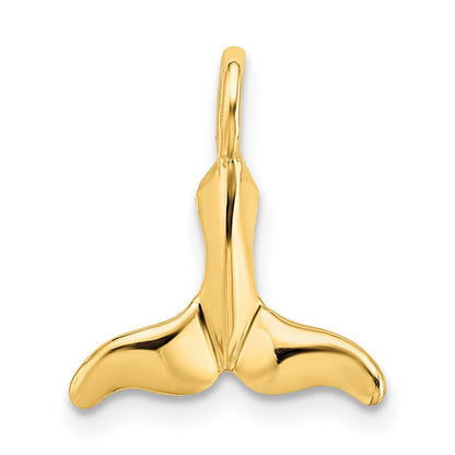 14K Gelbgold Poliert Mini Wal Schwanz Charm
