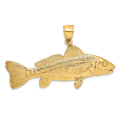 14K Gelbgold 3-D Roter Fisch Charm