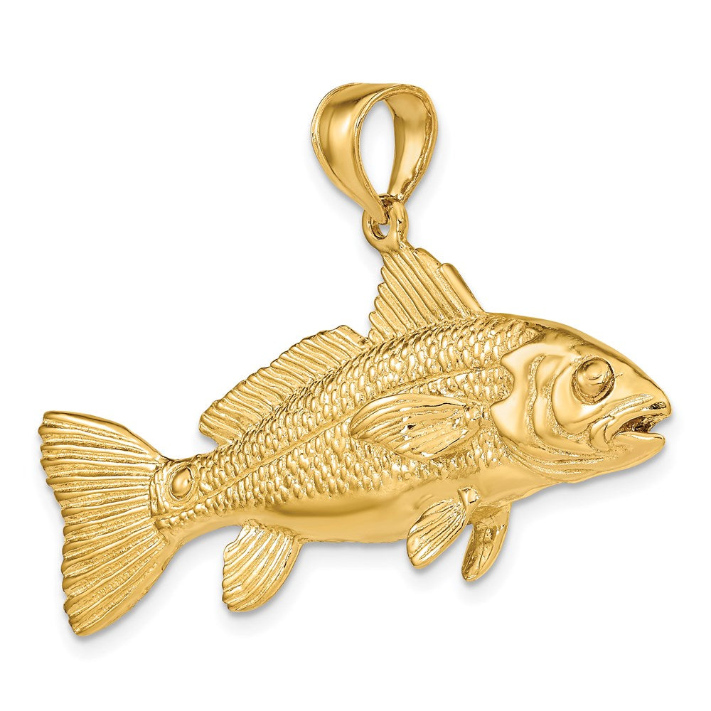 14K Gelbgold 3-D Roter Fisch Charm