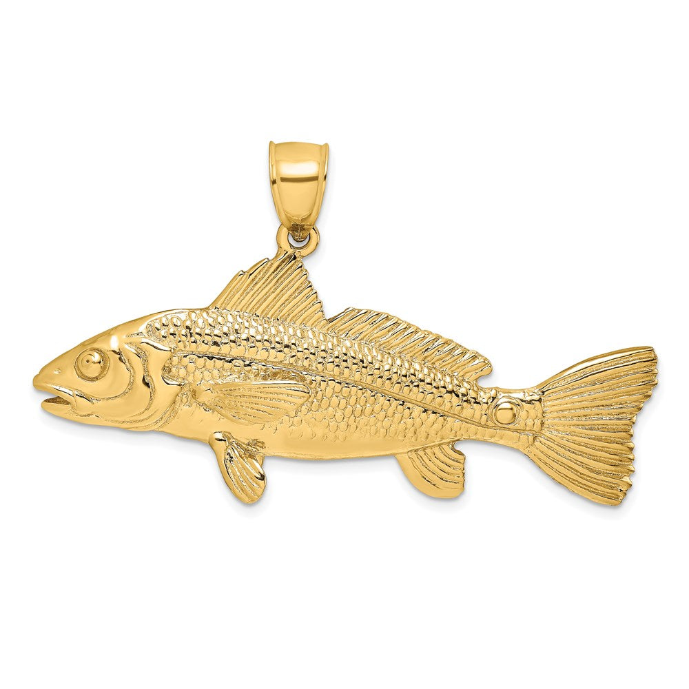 14K Gelbgold 3-D Roter Fisch Charm