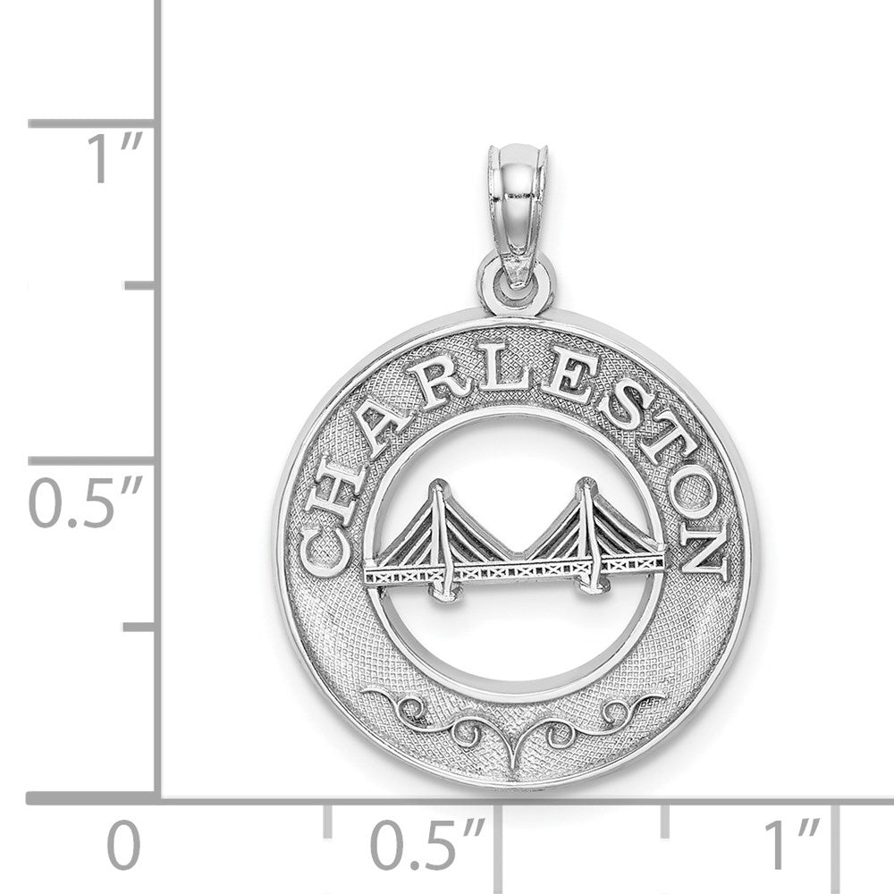 14K Weißgold CHARLESTON-Brücke-Charm