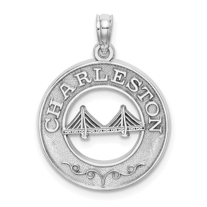 14K Weißgold CHARLESTON-Brücke-Charm