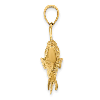 14K Gelbgold 3-D Tarpon-Fisch Charm