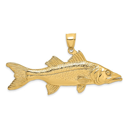 14K Gelbgold 3-D Schnuk-Fisch-Charm