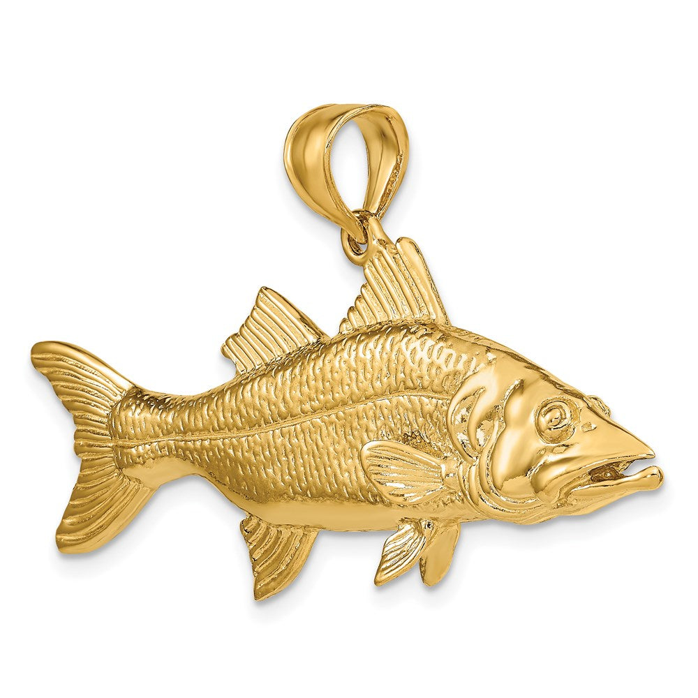 14K Gelbgold 3-D Schnuk-Fisch-Charm