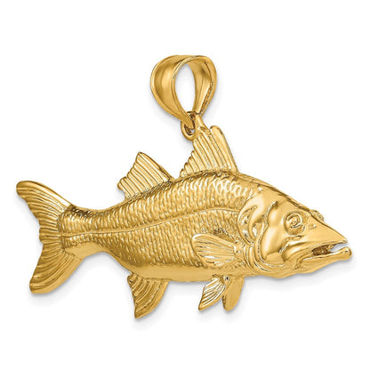 14K Gelbgold 3-D Schnuk-Fisch-Charm