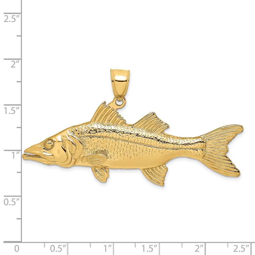 14K Gelbgold 3-D Schnuk-Fisch-Charm