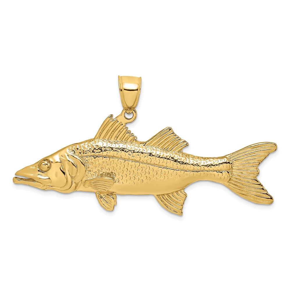 14K Gelbgold 3-D Schnuk-Fisch-Charm