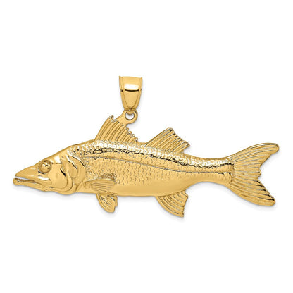 14K Gelbgold 3-D Schnuk-Fisch-Charm