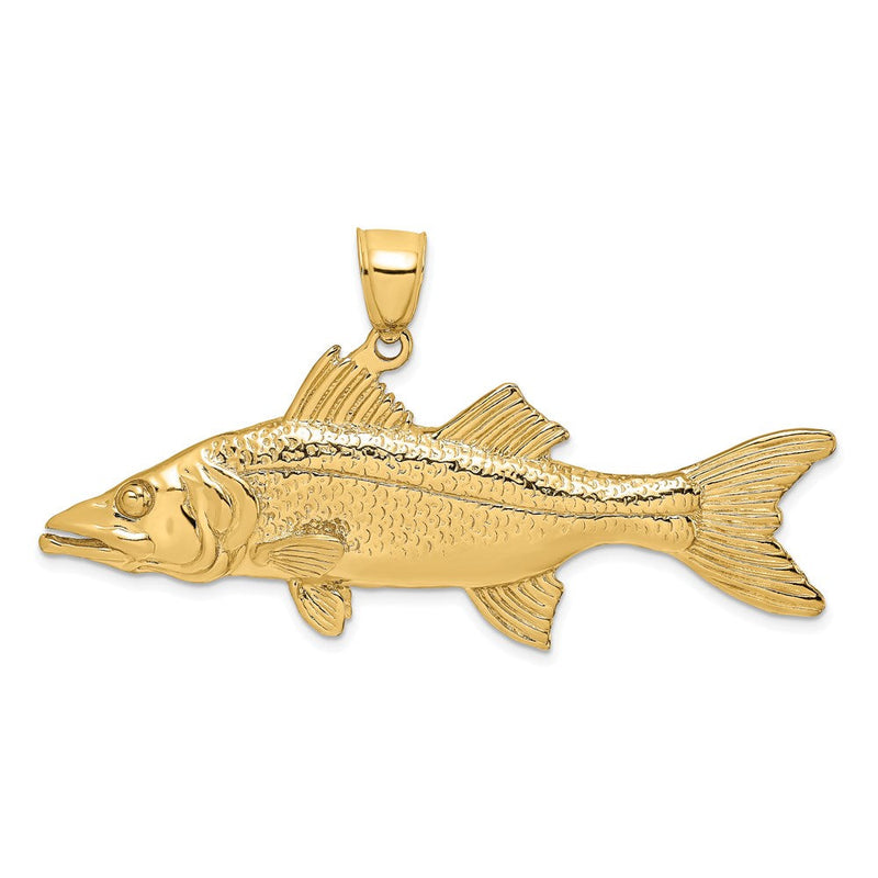 14K Gelbgold 3-D Schnuk-Fisch-Charm