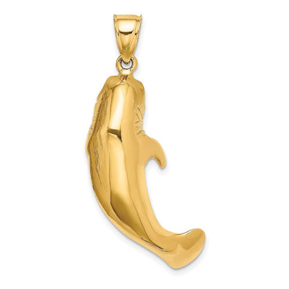 14K Gelbgold 3D-polierter Manati-Charm