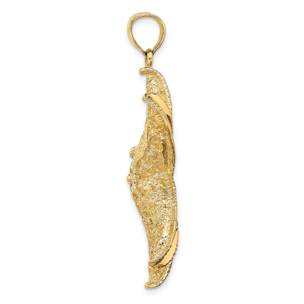 14K Gelbgold Seestern-Charm mit strukturierter Oberfläche, groß