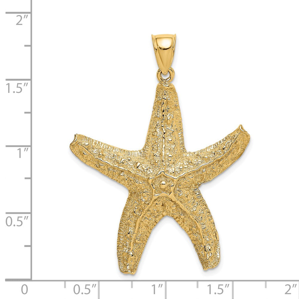 14K Gelbgold Seestern-Charm mit strukturierter Oberfläche, groß
