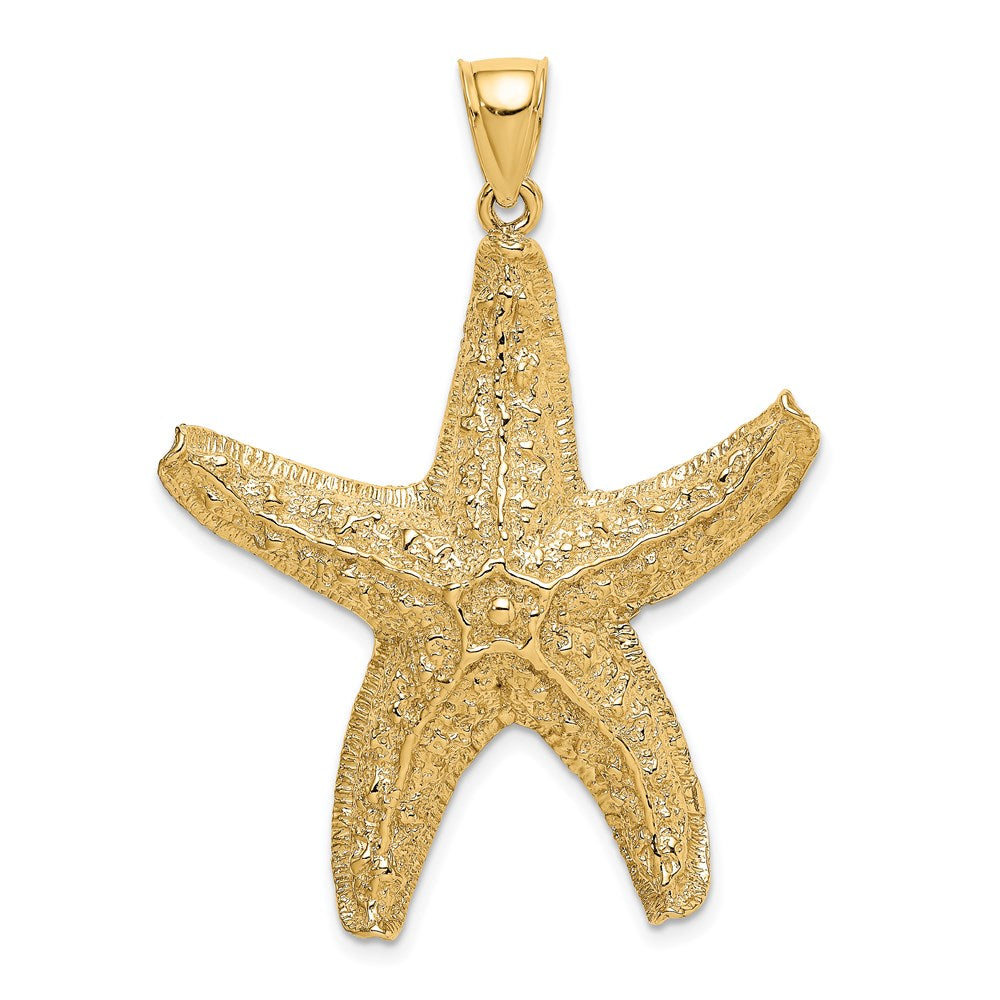 14K Gelbgold Seestern-Charm mit strukturierter Oberfläche, groß