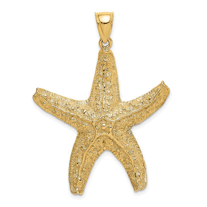 14K Gelbgold Seestern-Charm mit strukturierter Oberfläche, groß