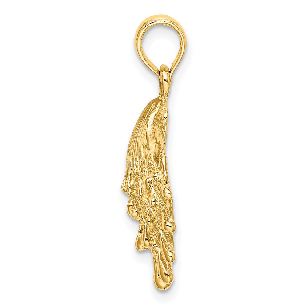 14K Gelbgold Löwenpfoten-Muschel-Charm