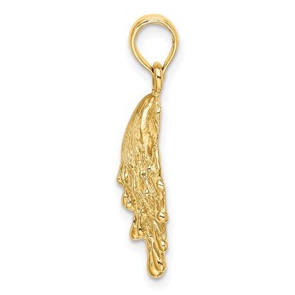 14K Gelbgold Löwenpfoten-Muschel-Charm
