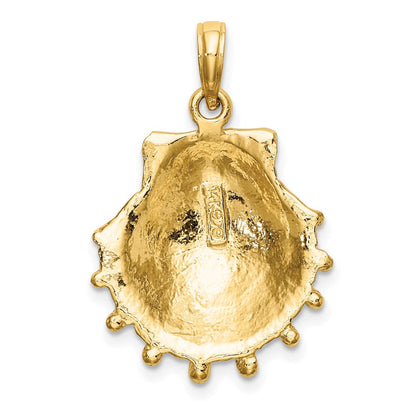 14K Gelbgold Löwenpfoten-Muschel-Charm