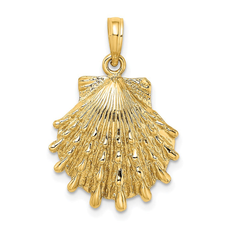 14K Gelbgold Löwenpfoten-Muschel-Charm