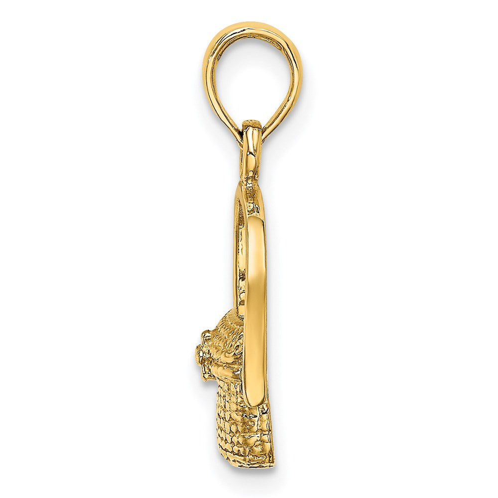 14K Gelbgold 2-d Nantucket Korb Charm