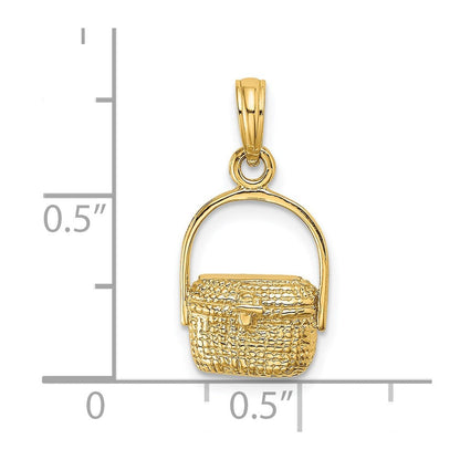 14K Gelbgold 2-d Nantucket Korb Charm