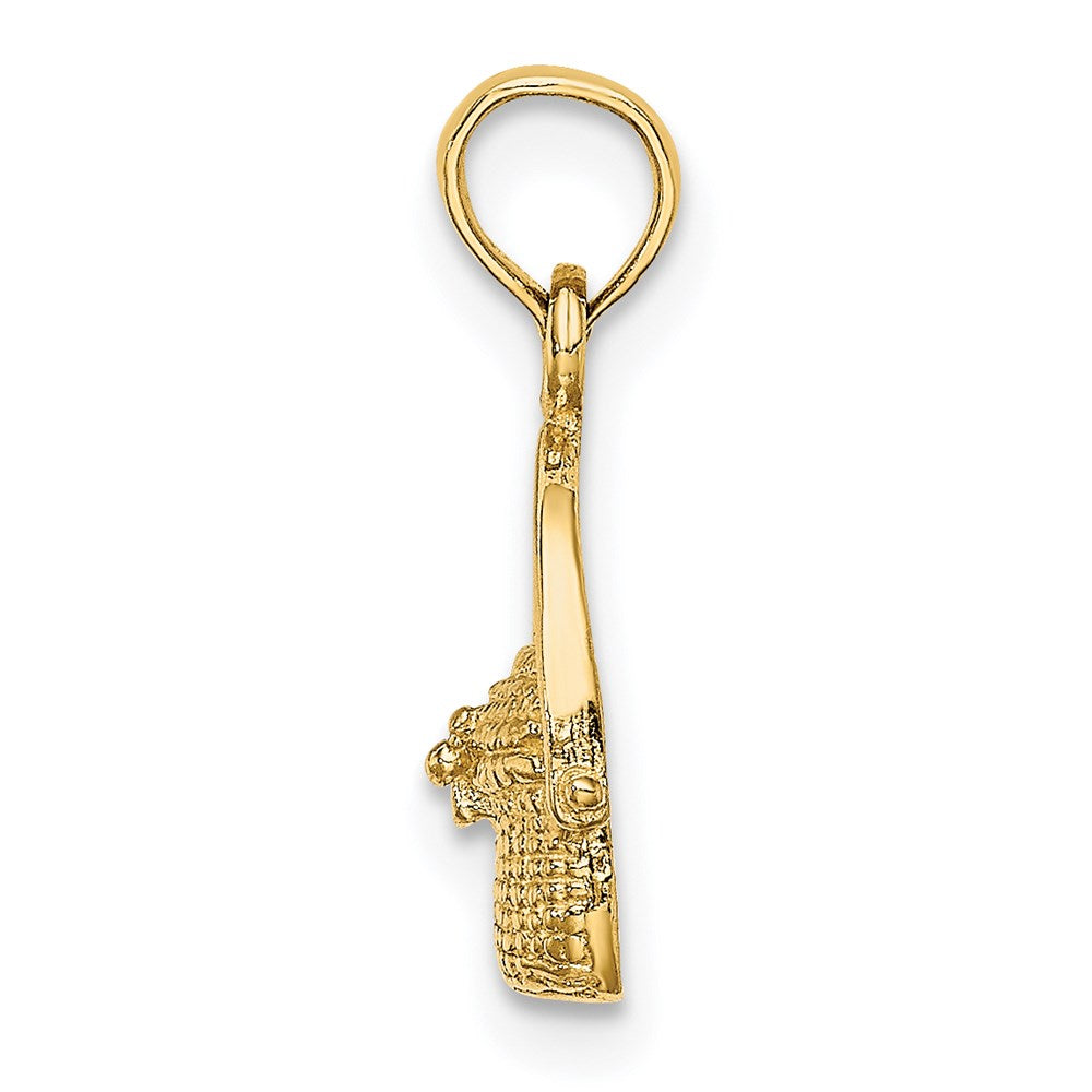 14K Gelbgold 2-d Nantucket Korb Charm