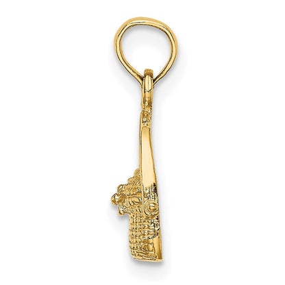 14K Gelbgold 2-d Nantucket Korb Charm