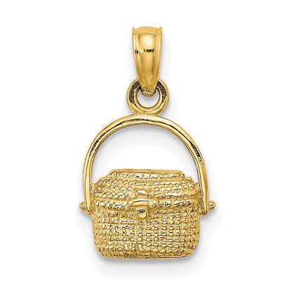 14K Gelbgold 2-d Nantucket Korb Charm