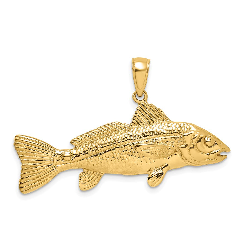 14K Gelbgold 3-D-Charm „Roter Fisch“