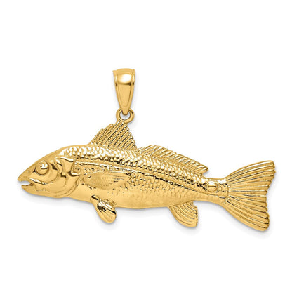14K Gelbgold 3-D-Charm „Roter Fisch“