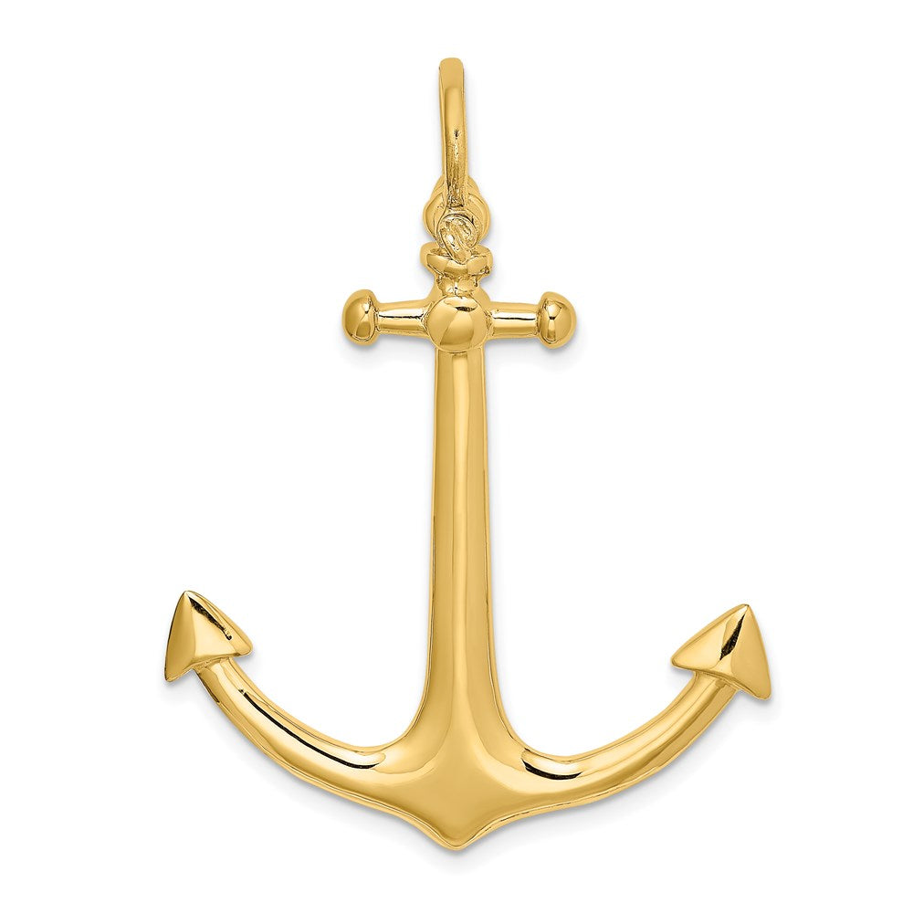14K Gelbgold 3-D Großer Anker-Charm