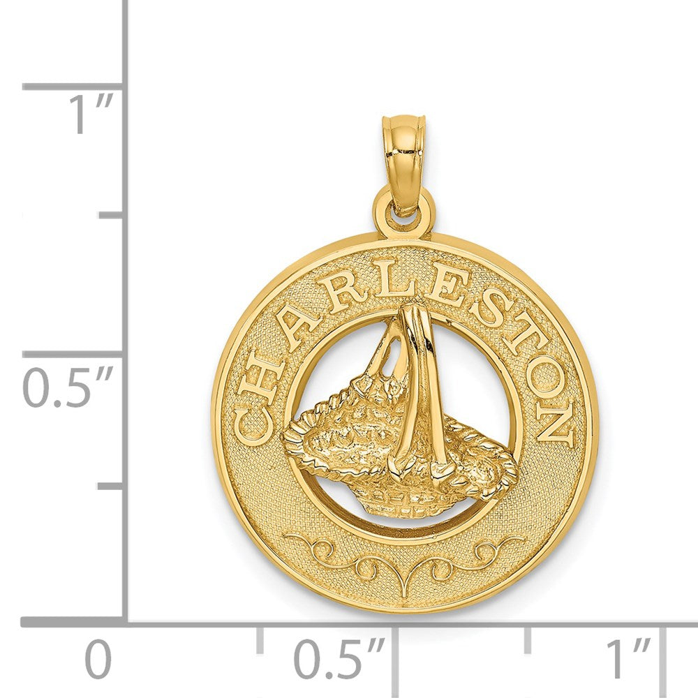 14k Gelbgold CHARLESTON-Charm mit Sweetgrass-Korb