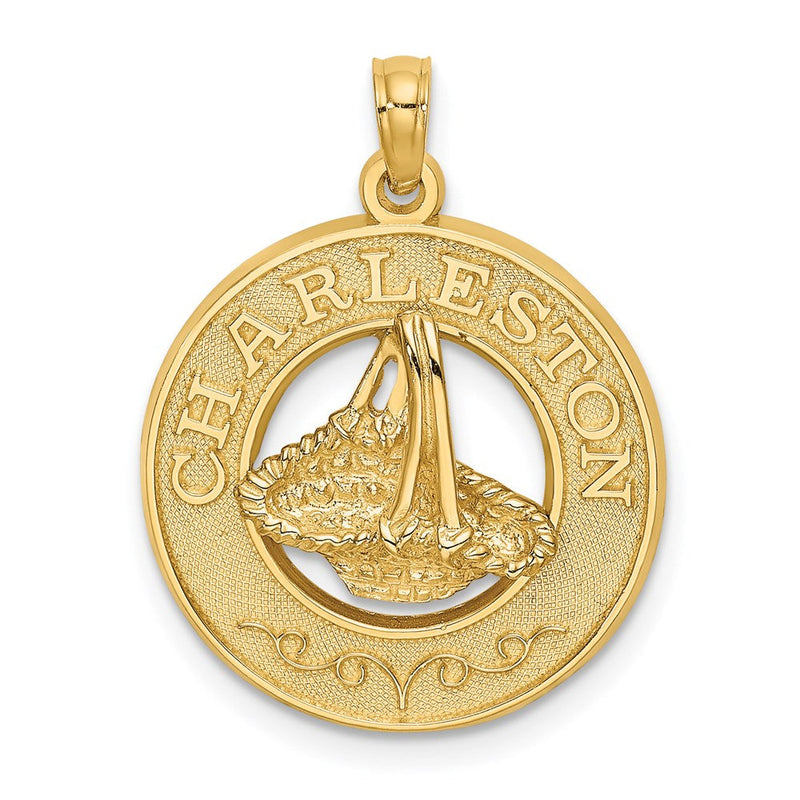 14k Gelbgold CHARLESTON-Charm mit Sweetgrass-Korb
