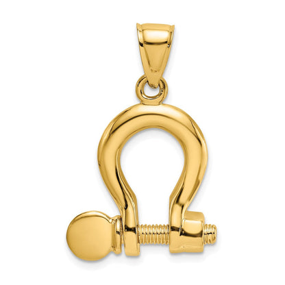 3-D Bügelschloss-Charm aus 14K Gelbgold, groß