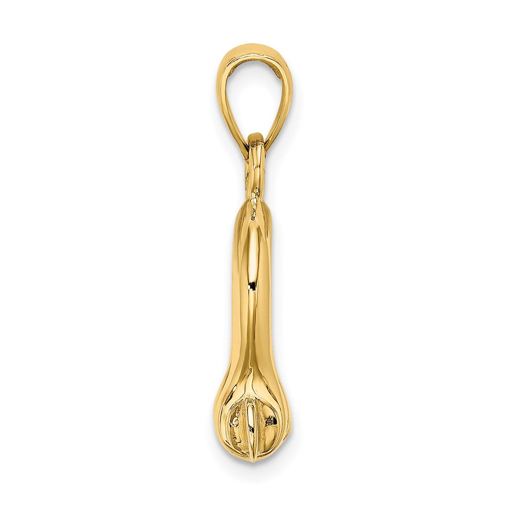 14K Gelbgold 3-D Mittlerer Schäkel-Glieder-Schraubcharm