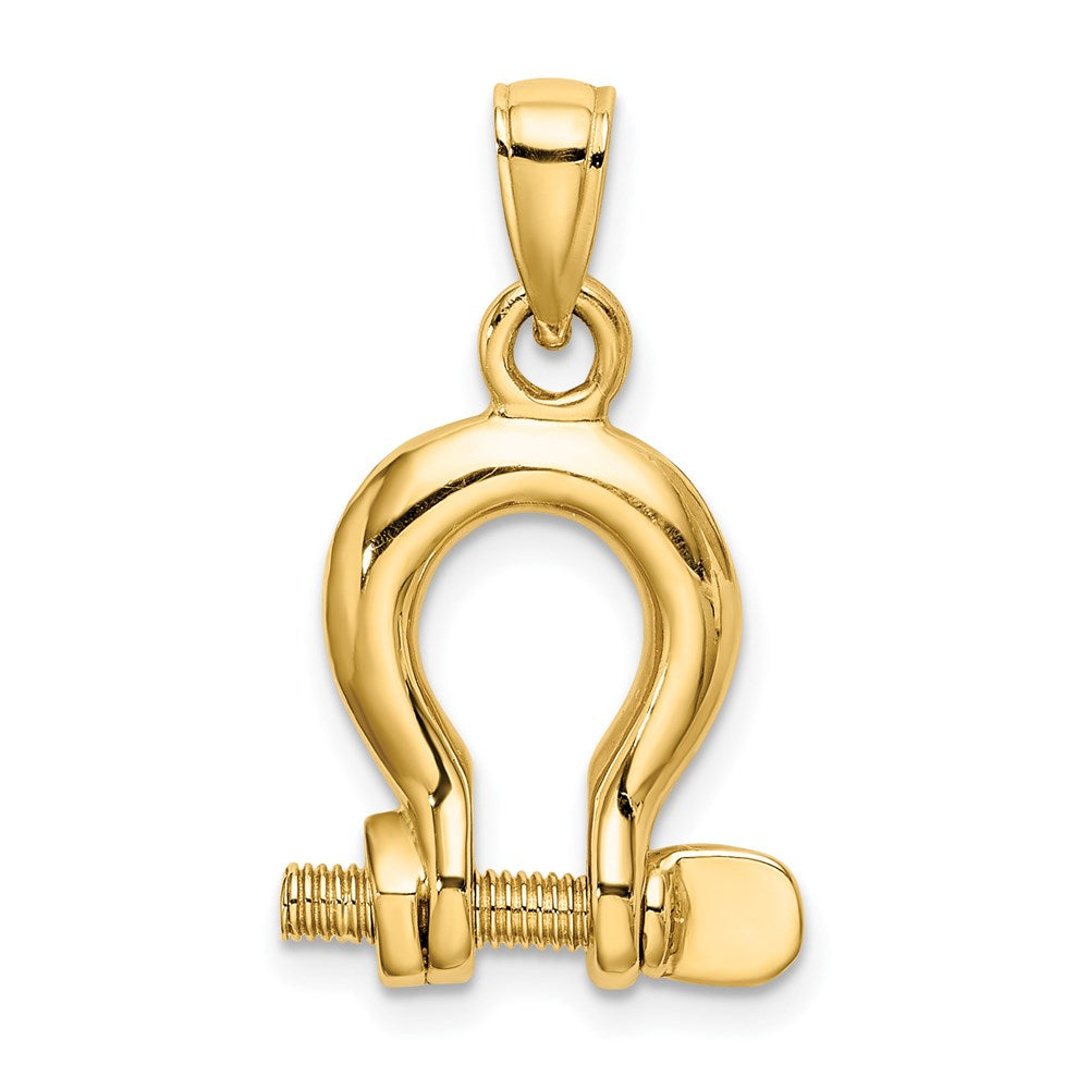 14K Gelbgold 3-D Mittlerer Schäkel-Glieder-Schraubcharm