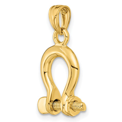 14K Gelbgold 3-D Mittlerer Schäkel-Glieder-Schraubcharm