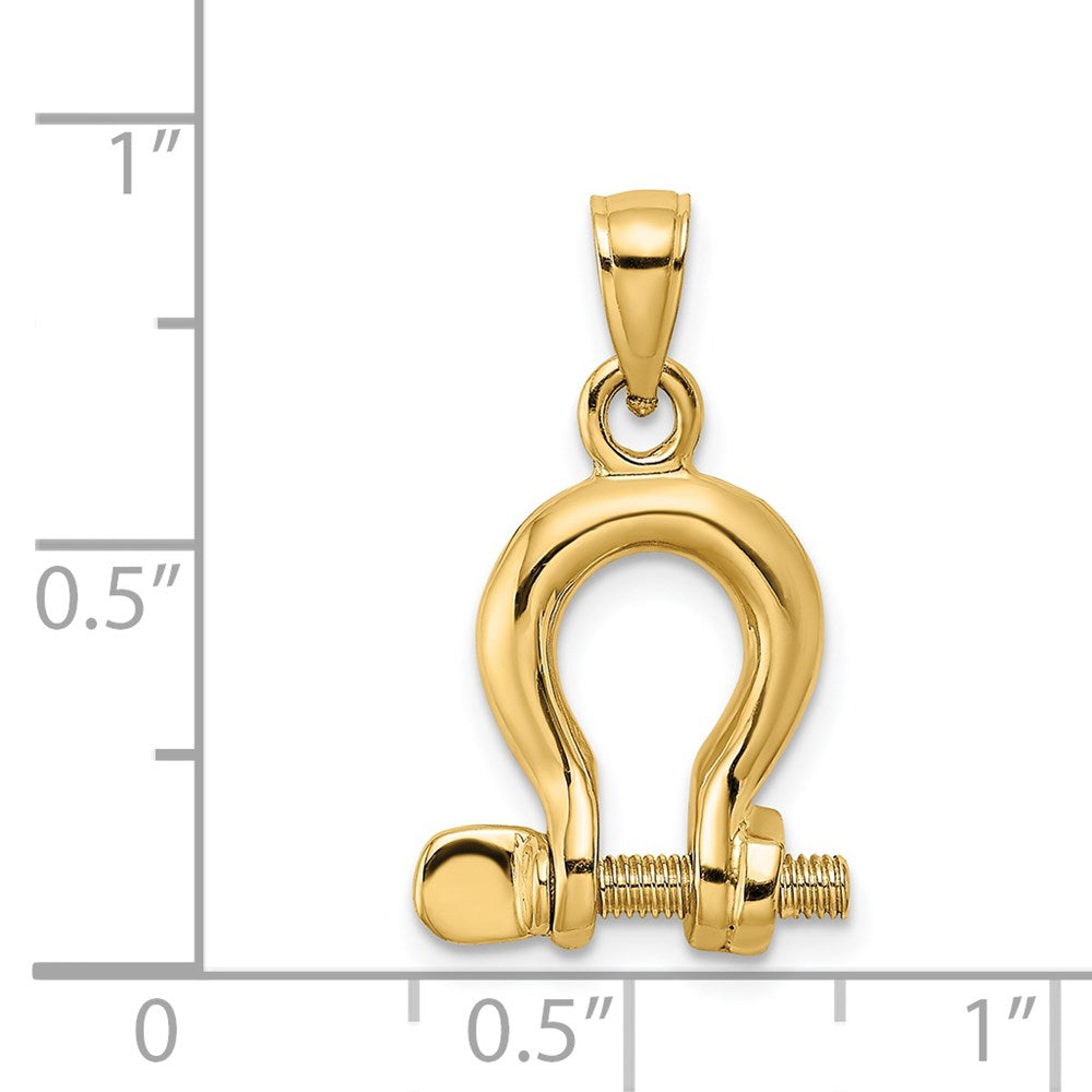 14K Gelbgold 3-D Mittlerer Schäkel-Glieder-Schraubcharm