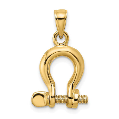 14K Gelbgold 3-D Mittlerer Schäkel-Glieder-Schraubcharm