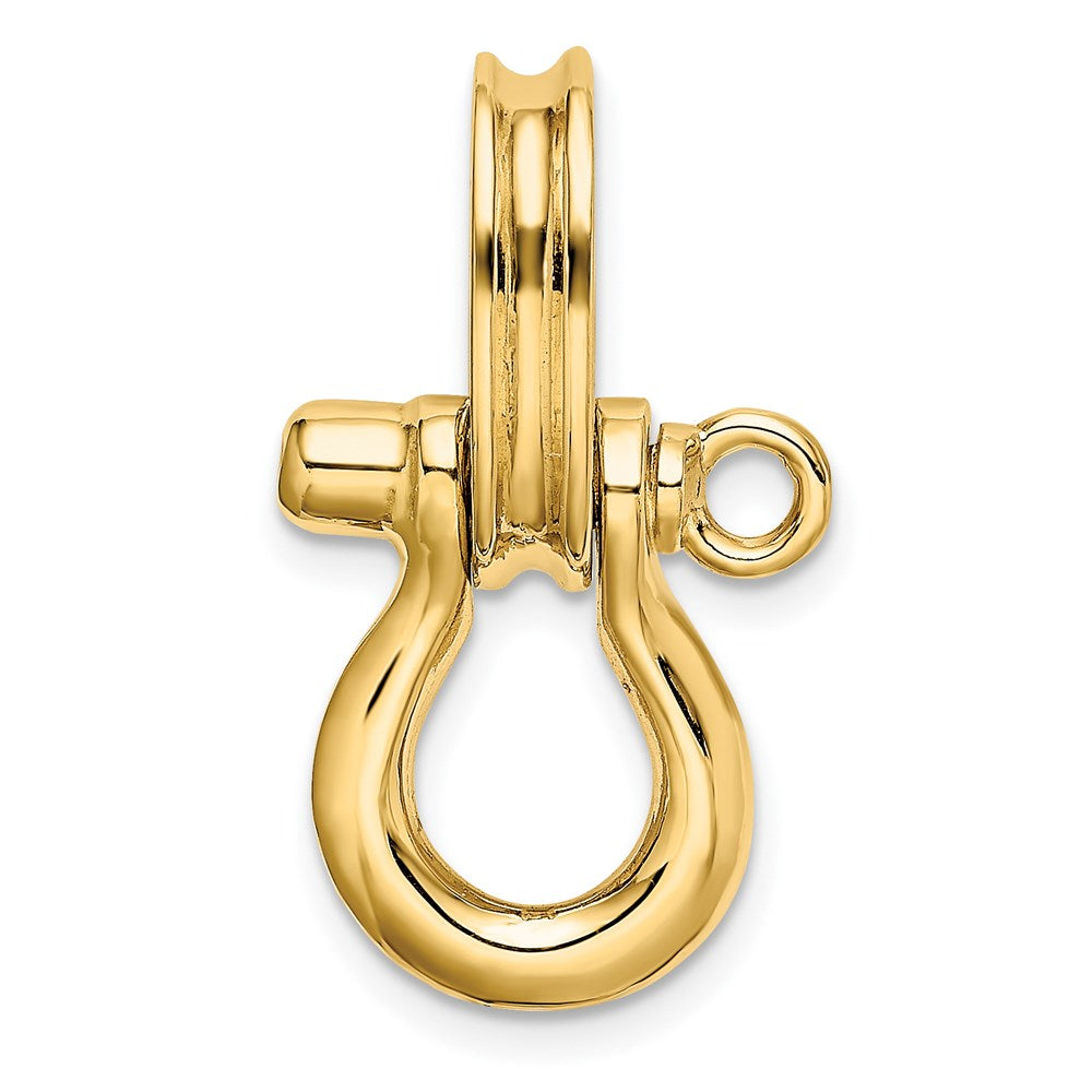 14K Gelbgold 3D-Shackle-Charm, mittelgroß