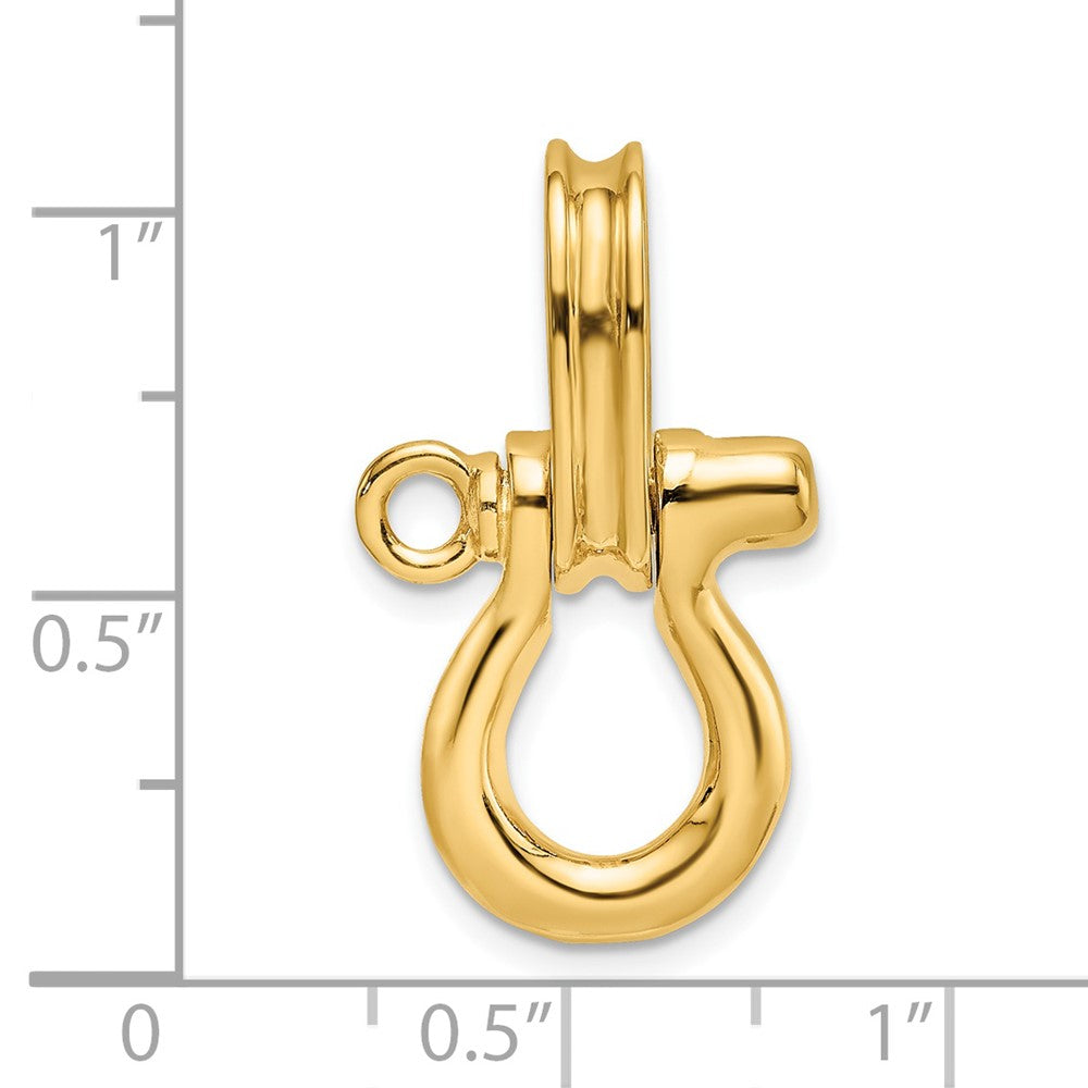 14K Gelbgold 3D-Shackle-Charm, mittelgroß