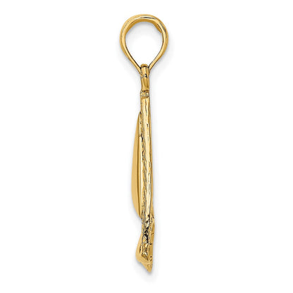 14K Gelbgold 2-D Segelboot-Charm