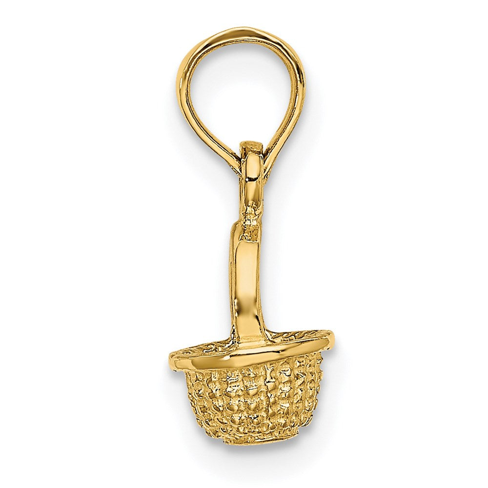 14K Gelbgold 3-d Mini Korb Charm