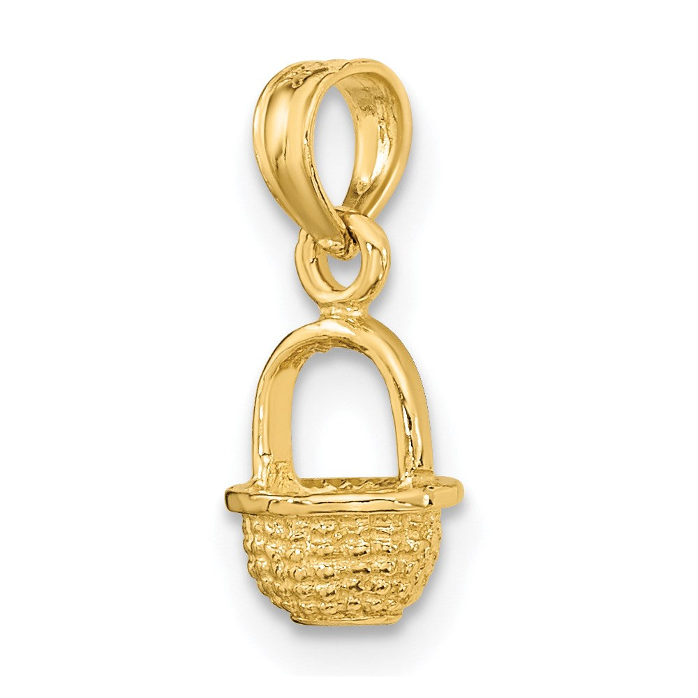 14K Gelbgold 3-d Mini Korb Charm