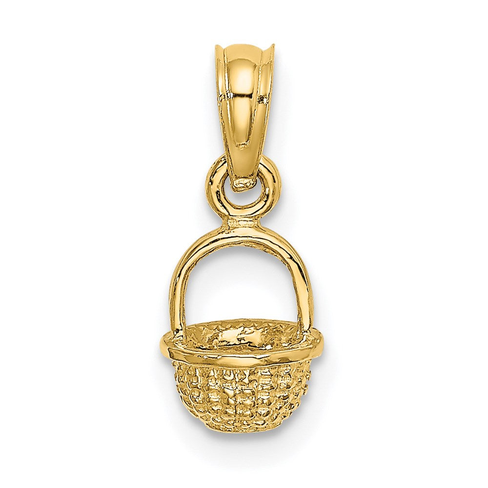 14K Gelbgold 3-d Mini Korb Charm