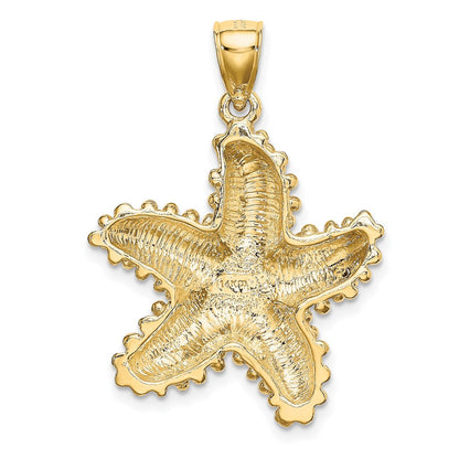 14K Gelbgold Seestern-Charm mit Struktur